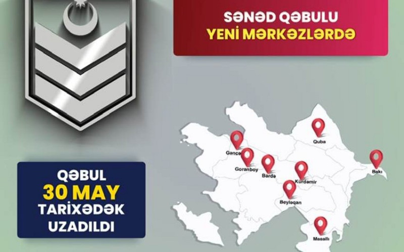 Müddətdən artıq həqiqi hərbi xidmətə qəbul müraciətlərinin müddəti uzadılıb