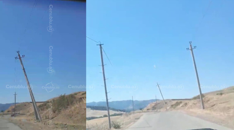 Cəlilabadın Albalan kəndində qəzalı işıq dirəyi