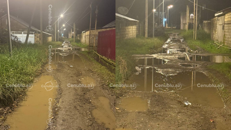 Lənkəranda məktəb və bağçaya gedən baxımsız yol