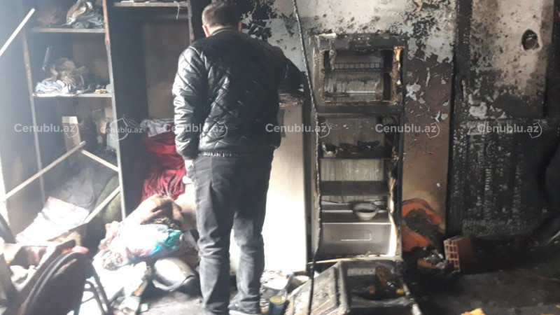 Biləsuvarda mənzil yanıb