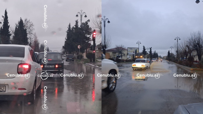 Biləsuvarda kanalizasiya problemi: Küçələr su altında qalır