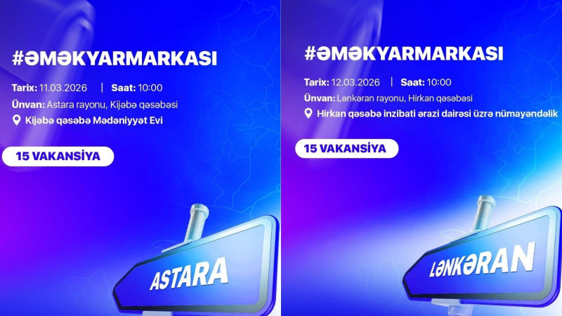 Lənkəran və Astarada əmək yarmarkası keçiriləcək