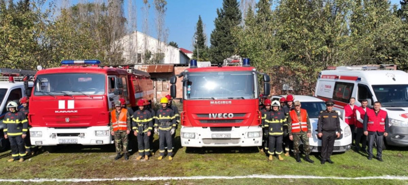 FHN-in Dövlət Yanğından Mühafizə Xidməti Lənkəranda yanğın-taktiki təlim keçirib