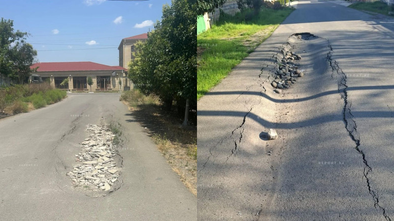 Cəlilabadda çökən yol təmir olunub