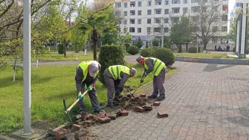 Lənkəranda parkda işlədilər fəhlələrin maaşı verilmədi: şirkət cərimələndi