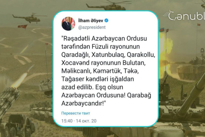 14 oktyabr 2020-ci il: Vətən müharibəsinin 18-ci günü