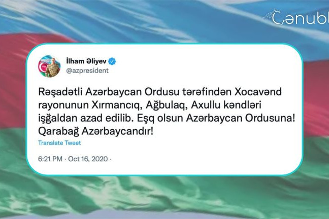 16 oktyabr 2020: Vətən müharibəsinin 20-ci günü
