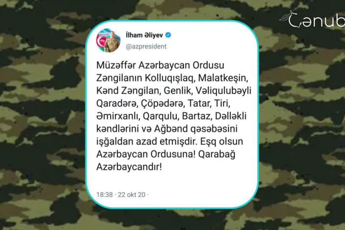 22 oktyabr 2020-ci il: Vətən müharibəsinin 26-cı günü