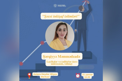 Astarada "Şəxsi inkişaf təlimləri" layihəsi çərçivəsində təlim