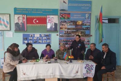 Astara: Siyəku kəndində müharibə iştirakçısı Süleyman Şiriyevlə görüş keçirilib
