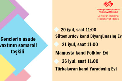 Lənkəranda gənclərin asudə vaxtının səmərəli təşkili ilə bağlı tədbirlər baş tutacaq