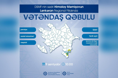 DSMF-nin İdarə Heyətinin sədri Lənkəranda qəbul keçirəcək