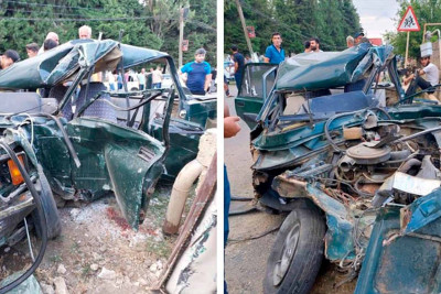 Lənkəranda ağır qəza baş verib: iki nəfər ölüb, bir nəfər ağır yaralanıb