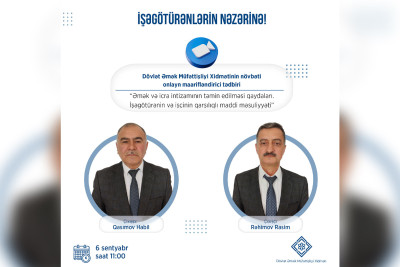 İşəgötürənlər üçün maarifləndirici görüş: qeydiyyat linki məqalədə