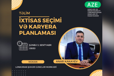 Lənkəran: gənclər üçün “İxtisas seçimi və karyera planlanması” adlı təlim