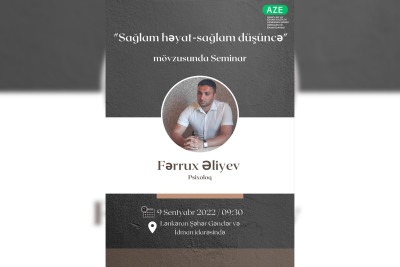 Lənkəran: gənclər üçün "Sağlam həyat-sağlam düşüncə" mövzusunda təlim