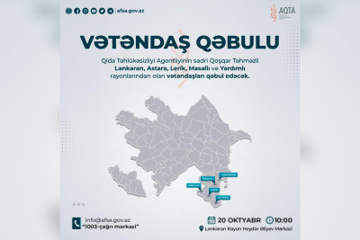 Lənkəran: AQTA-nın sədri vətəndaşları qəbul edəcək