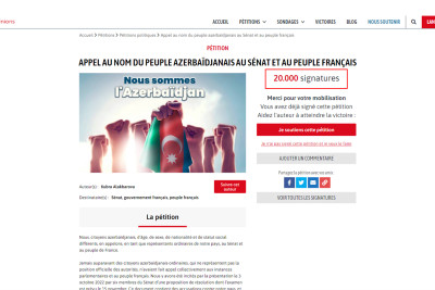 Artıq 20.000 insan Fransanın sanksiyalarına yox dedi: sən hələ də susursan?