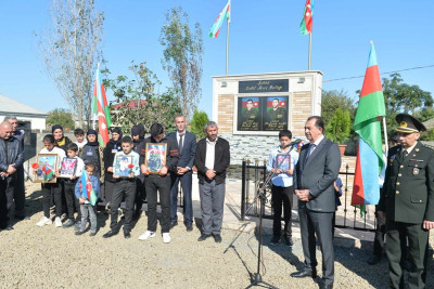 Lənkəran: Ürgə kəndində şəhidlərimizin adına bulaq kompleksi açılıb