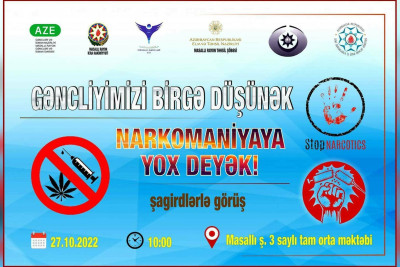 Masallıda “Gələcəyimizi birlikdə düşünək – narkomaniyaya yox deyək!” mövzusunda tədbir keçiriləcək