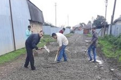 Masallı: Yolağac kəndinin yollarında təmir işləri görülür