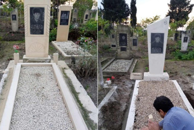 Masallı: Qarğalıq kəndində dəfn olunan şəhidlərimizin məzarları təmir olunub