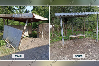 Lənkəran: Girdəni kəndinin yeni dayanacağı “göz oxşayır”