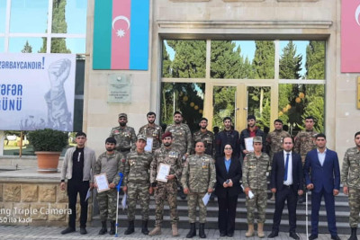 Masallıda gənclər Vətən müharibəsi iştirakçıları ilə görüşüblər