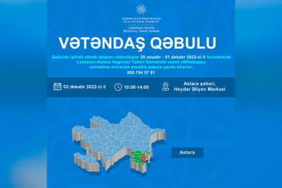 Lənkəran-Astara Regional Təhsil İdarəsinin müdiri vətəndaşlarla görüşəcək