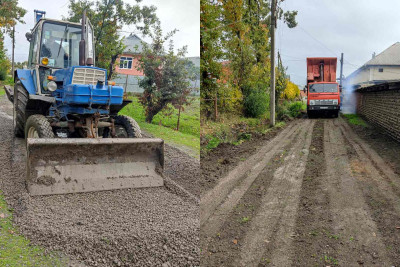 Masallıda kənd yoluna çınqıl daşlar səpilib