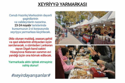 Lənkəranda xeyriyyə yarmarkası baş tutacaq