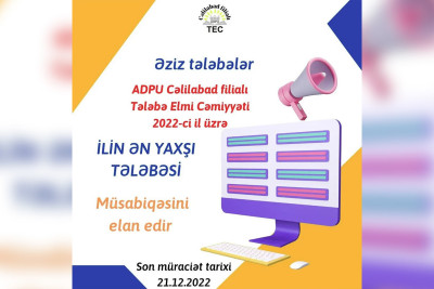 ADPU Cəlilabad filialı müsabiqə elan edib