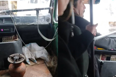 Cəlilabadda sürücü avtobusu qaz balonu ilə qızdırıb