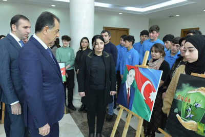 Lənkəranda Heydər Əliyevə həsr olunmuş əl işlərindən ibarət sərgi keçirilib