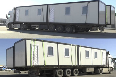 Cəlilabaddan Türkiyəyə modul tipli evlər göndərilib