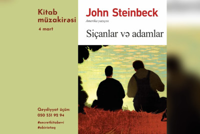 Lənkəranda "Siçanlar və adamlar" kitabının müzakirəsi baş tutacaq
