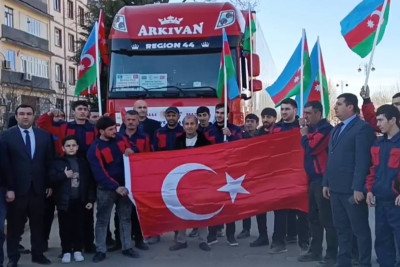 Masallıdan Türkiyəyə daha bir yardım TIR-ı yola düşüb