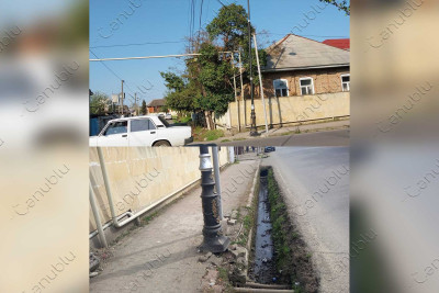 Lənkəranın mərkəzində yerləşən qəzalı dirək təmir olunub