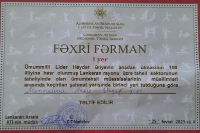 Lənkəran: 4 nömrəli məktəbin müəllimi şahmat yarışında qalib olub