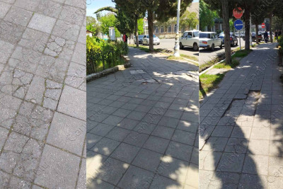 Lənkəran şəhərinin mərkəzindəki piyada səkisinin təmirə ehtiyacı var