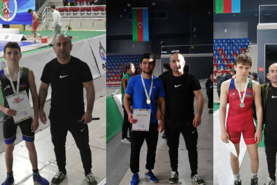Lənkəranlı güləşçilər Bakıdan üç medalla geri dönüblər