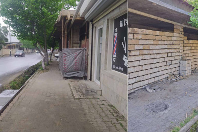 Lənkəranın Mirhaşım Ağayev küçəsindəki piyada səkisi genişləndirilib