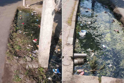 Lənkəran 2 saylı poçt şöbəsinin qarşısındakı xəndəklər üfunət yayır