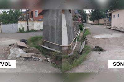 İşıqlandırdığımız İ.Səmədzadə yolundakı problem aradan qaldırılıb