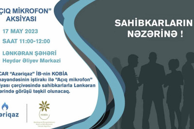 “Azəriqaz” Lənkəranda açıq mikrofon təşkil edəcək