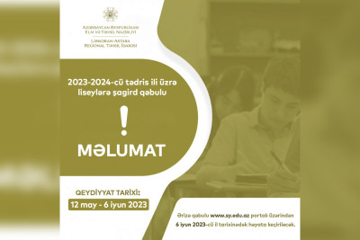 Övladları məktəbə qəbul olacaq valideynlərin nəzərinə