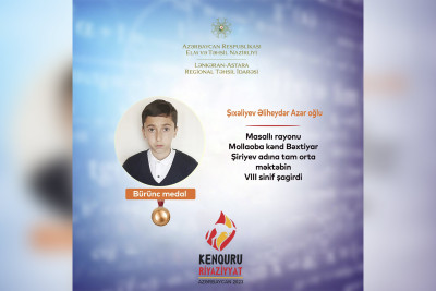 Masallılı şagird müsabiqənin 3-cüsü olub