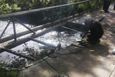 Masallının Tüklə kəndindəki qəzalı körpü təmir olunub