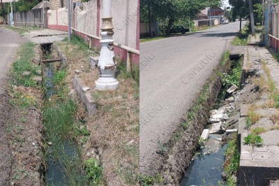 Lənkəranda piyada səkisinin tametləri dağılaraq xəndəyə tökülüb