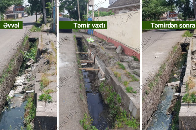 Şəhidlər Xiyabanı küçəsinin piyada səkisi təmirdən 4 gün sonra yenidən dağılıb